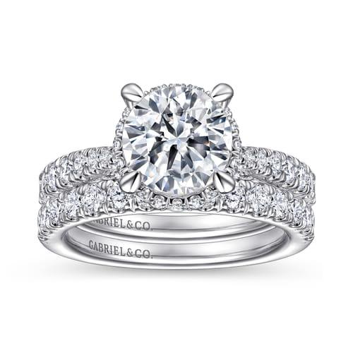 14K White Gold Diamond Engagement Ring