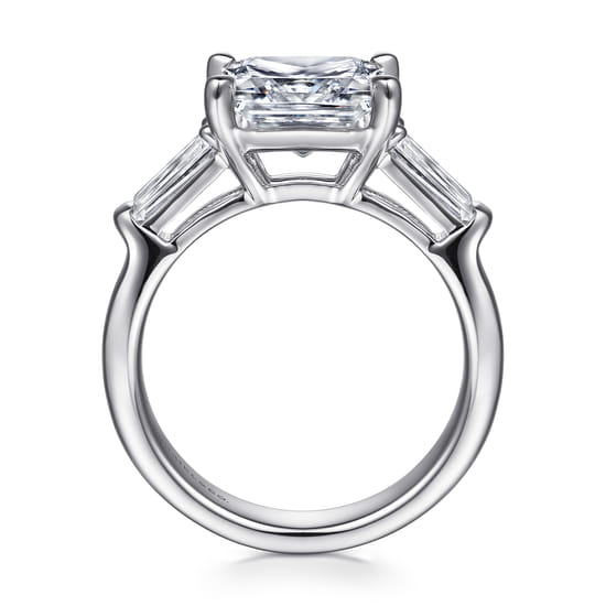 14K White Gold Diamond Engagement Ring angle 2