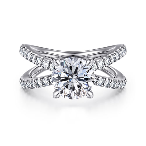 14K White Gold Diamond Engagement Ring