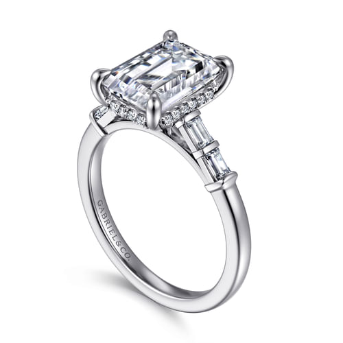 14K White Gold Diamond Engagement Ring
