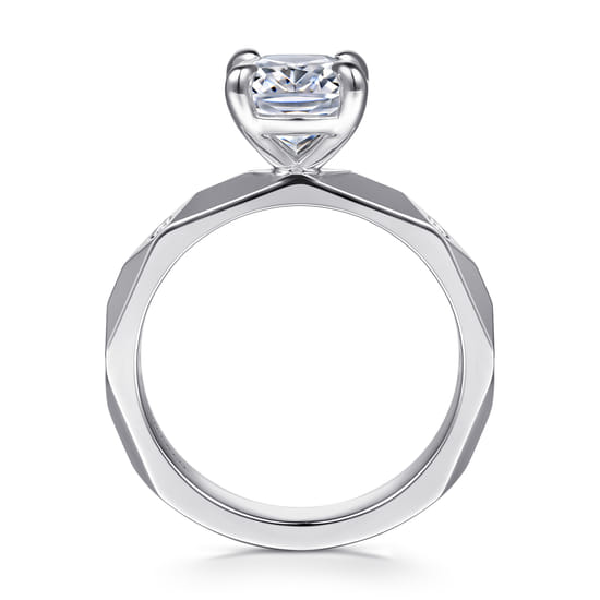 14K White Gold Diamond Engagement Ring angle 2