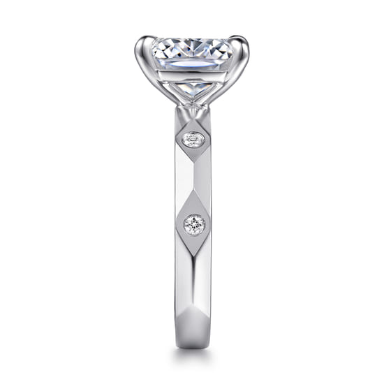 14K White Gold Diamond Engagement Ring angle 5