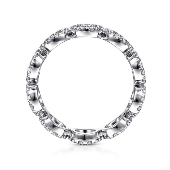14K White Gold Diamond Eternity Band angle 2