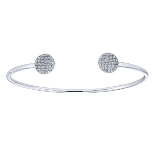 14K White Gold Diamond Fashion Bangle