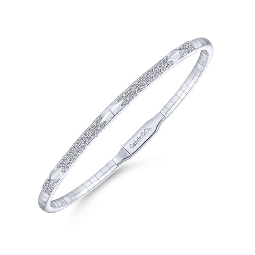 14K White Gold Diamond Fashion Bangle