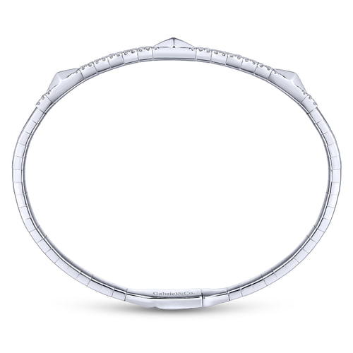 14K White Gold Diamond Fashion Bangle