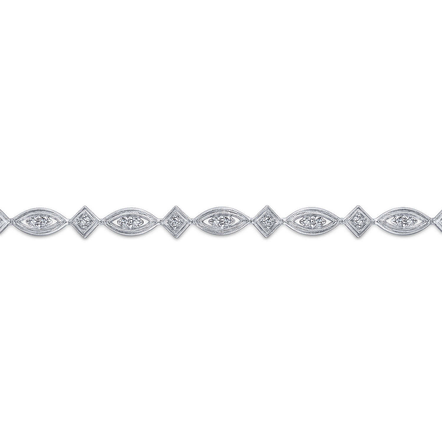 14K White Gold Diamond Fashion Bracelet