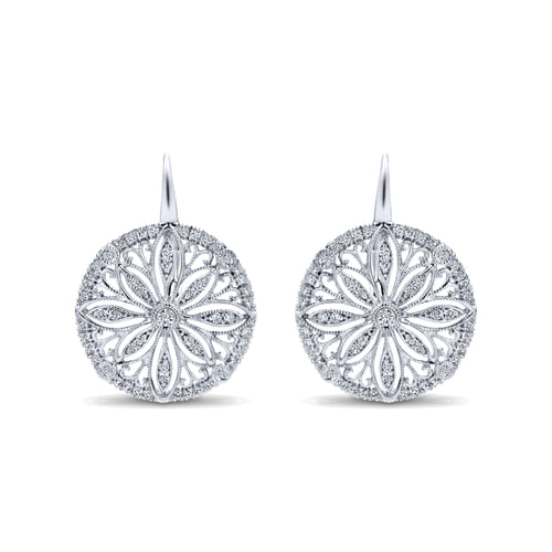 14K White Gold Diamond Fashion Earrings