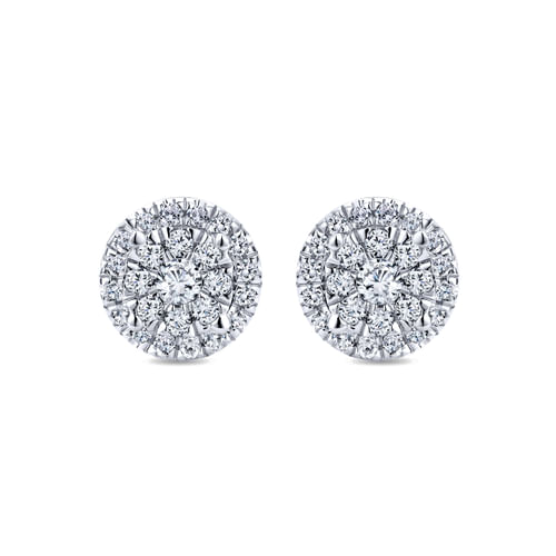14K White Gold Diamond Fashion Earrings