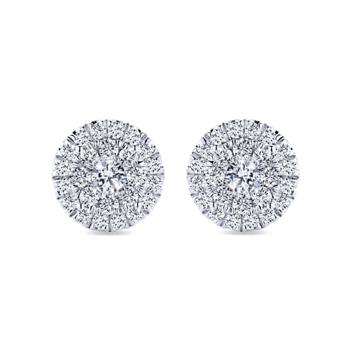 14K White Gold Diamond Fashion Earrings