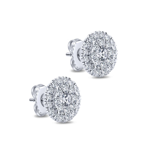 14K White Gold Diamond Fashion Earrings