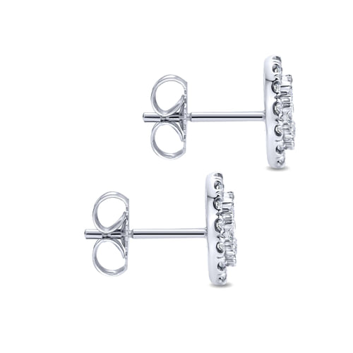 14K White Gold Diamond Fashion Earrings