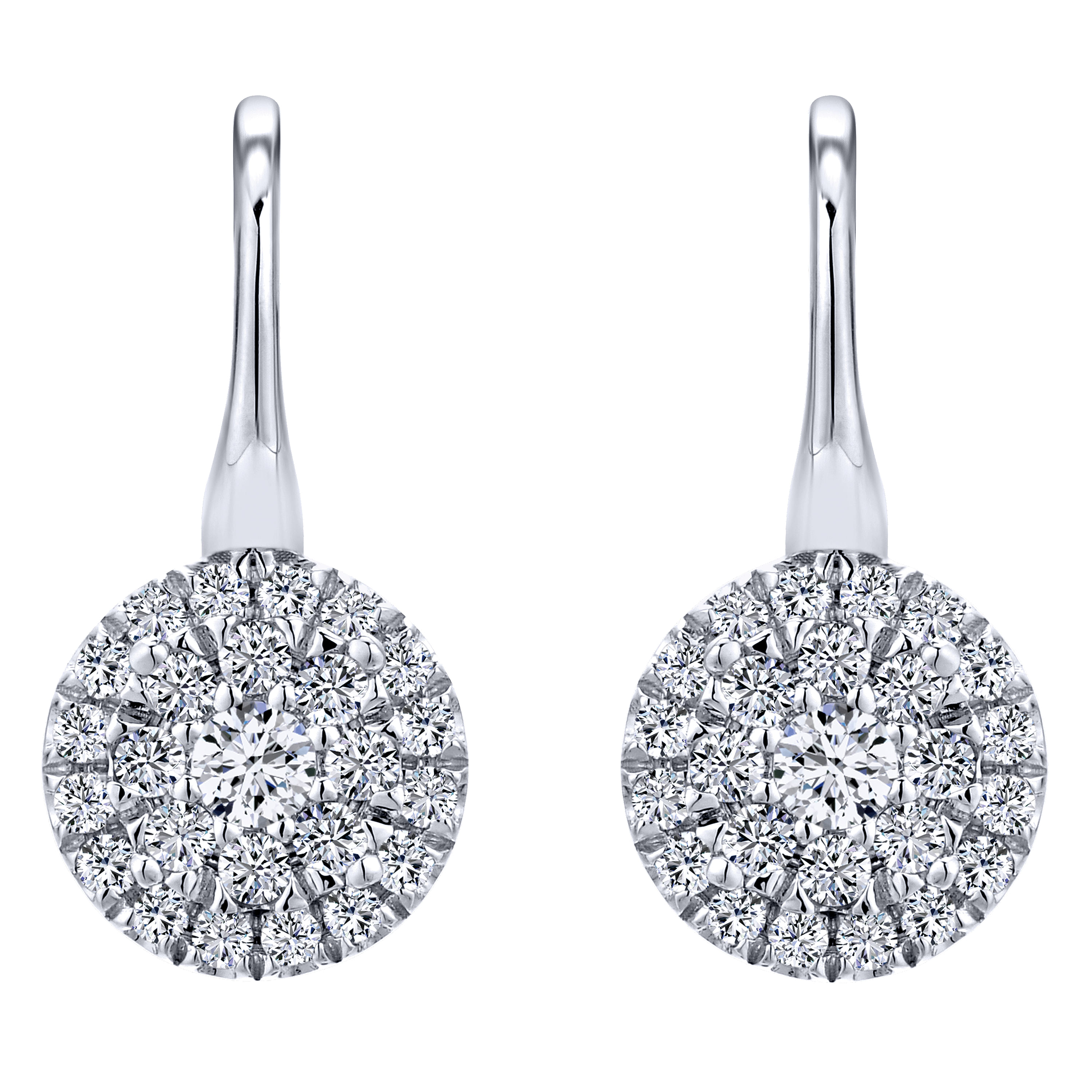 14K White Gold Diamond Fashion Earrings