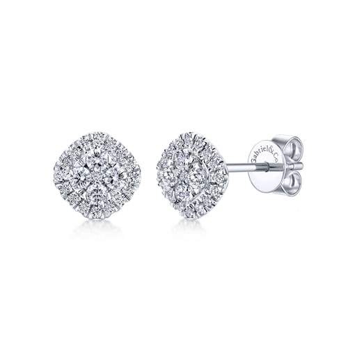 14K White Gold Diamond Fashion Earrings