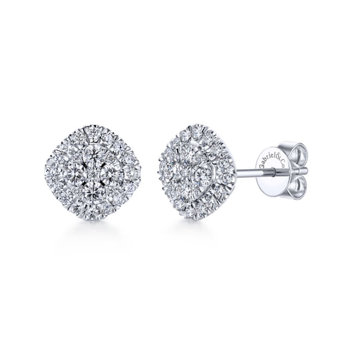 14K White Gold Diamond Fashion Earrings