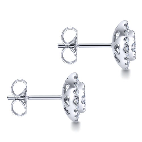 14K White Gold Diamond Fashion Earrings