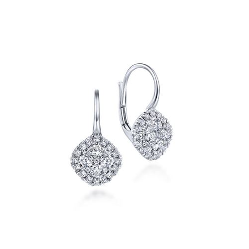 14K White Gold Diamond Fashion Earrings