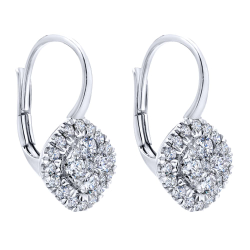 14K White Gold Diamond Fashion Earrings