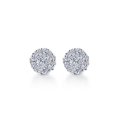 14K White Gold Diamond Fashion Earrings