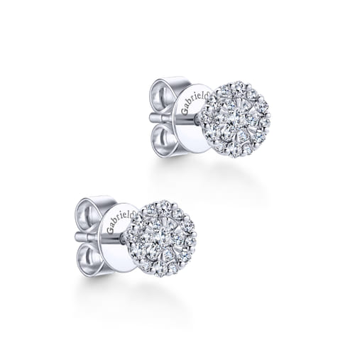 14K White Gold Diamond Fashion Earrings