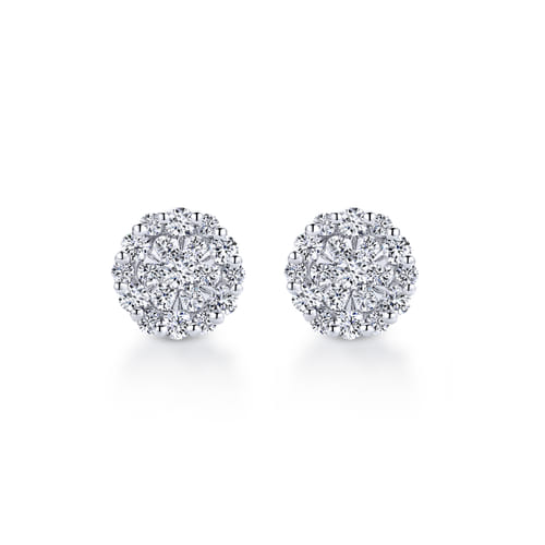 14K White Gold Diamond Fashion Earrings