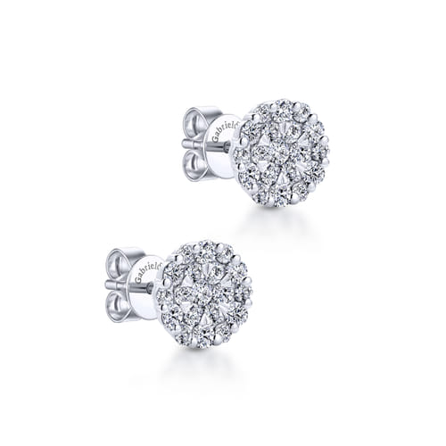14K White Gold Diamond Fashion Earrings