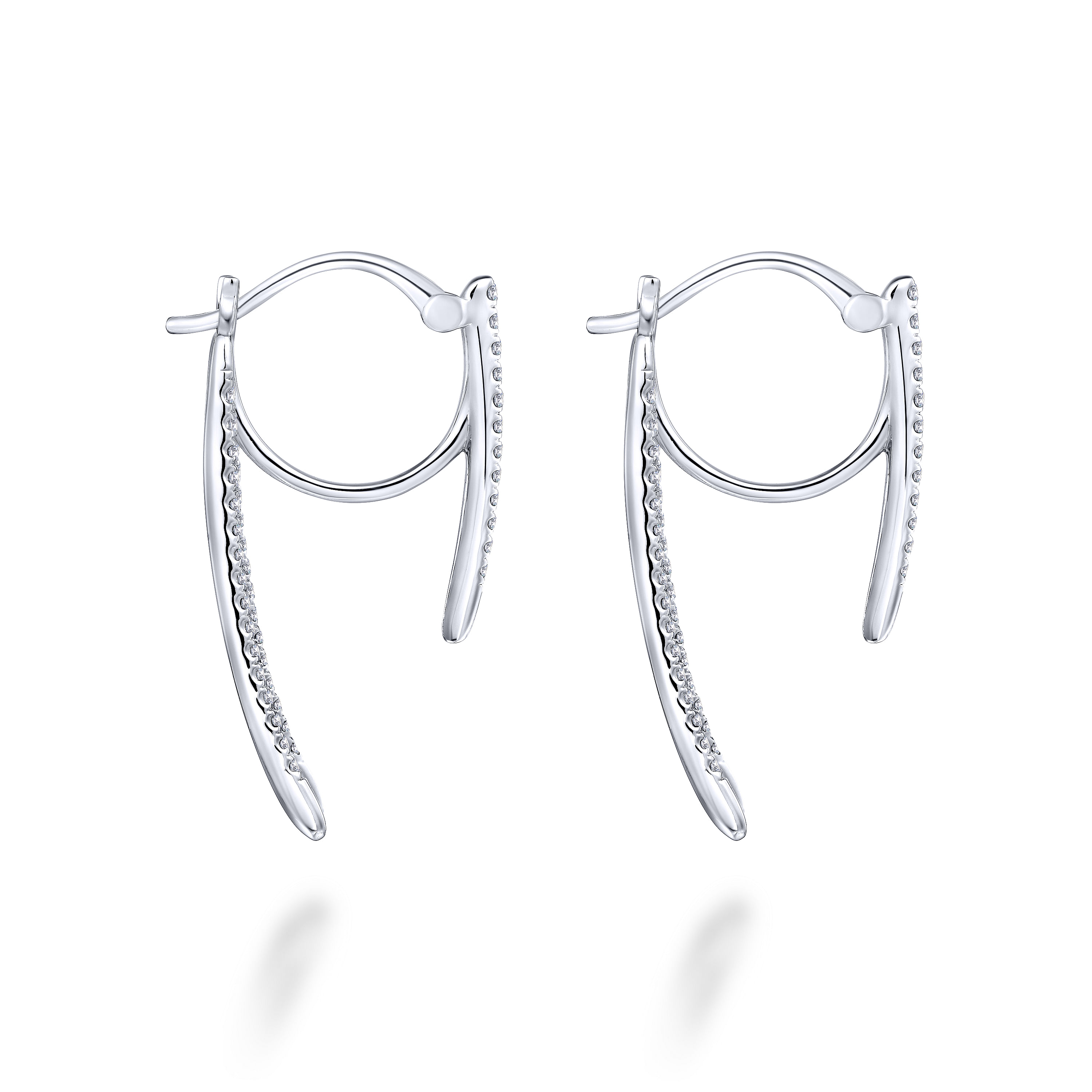 14K White Gold Diamond Fashion Earrings