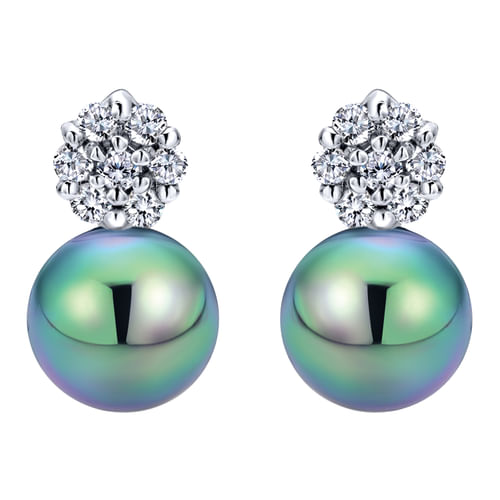 14K White Gold Diamond Fashion Earrings