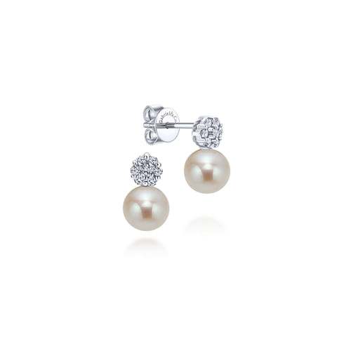 14K White Gold Diamond Fashion Earrings