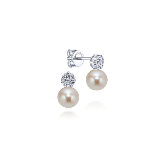Gabriel - 14K White Gold Diamond Fashion Earrings