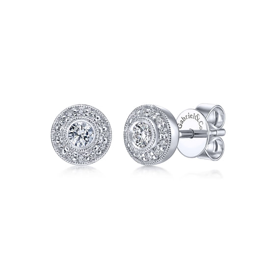 Gabriel - 14K White Gold Diamond Fashion Earrings