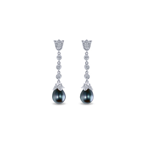 14K White Gold Diamond Fashion Earrings