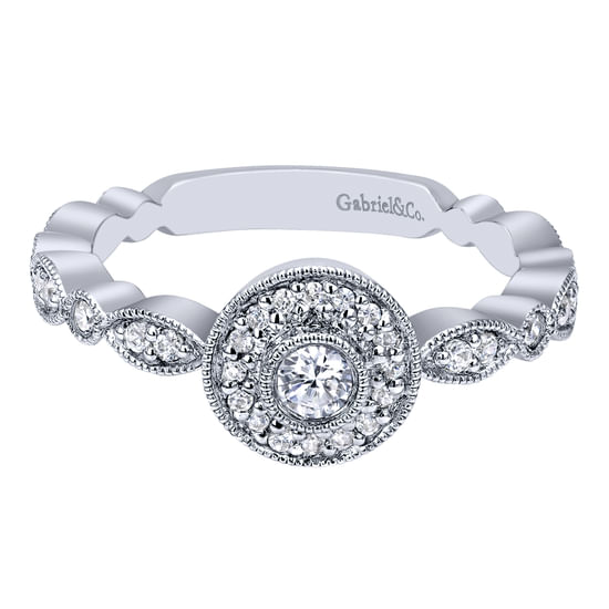 Gabriel - 14K White Gold Diamond Fashion Ladies Ring