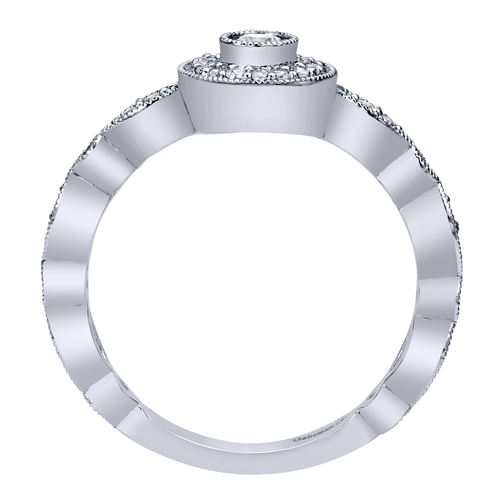 14K White Gold Diamond Fashion Ladies Ring