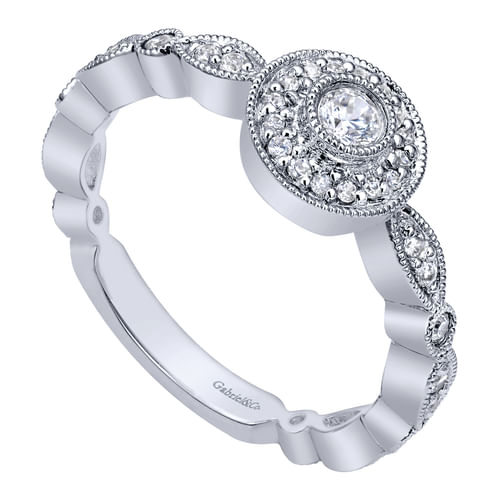 14K White Gold Diamond Fashion Ladies Ring