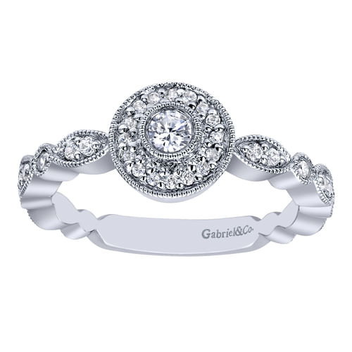 14K White Gold Diamond Fashion Ladies Ring