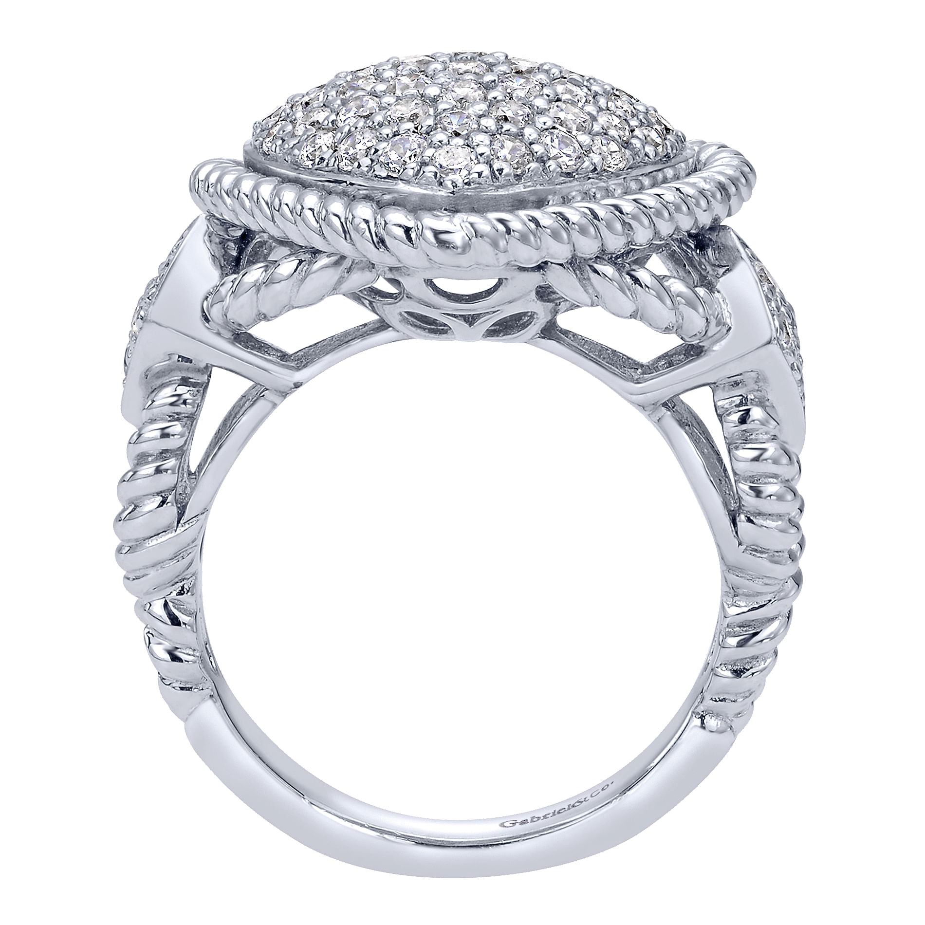 14K White Gold Diamond Fashion Ladies Ring