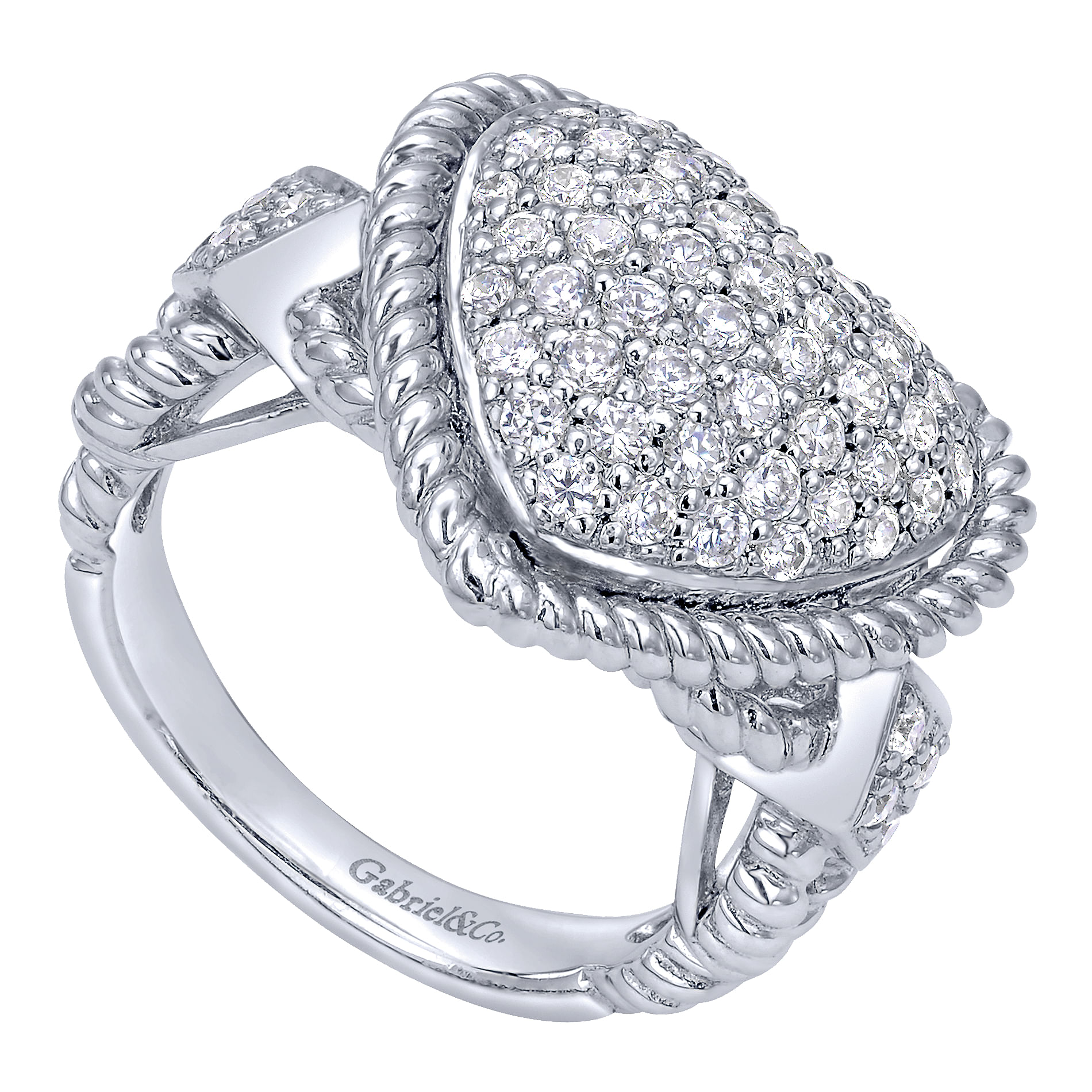 14K White Gold Diamond Fashion Ladies Ring