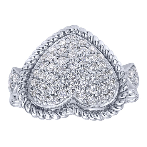 14K White Gold Diamond Fashion Ladies Ring