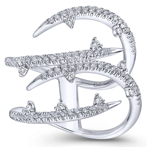 14K White Gold Diamond Fashion Ladies Ring