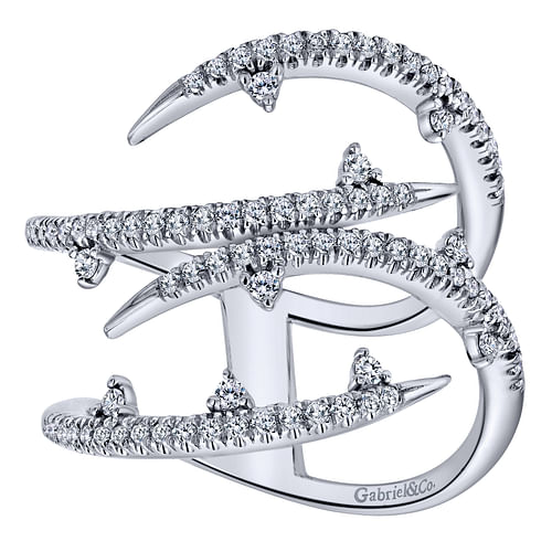 14K White Gold Diamond Fashion Ladies Ring