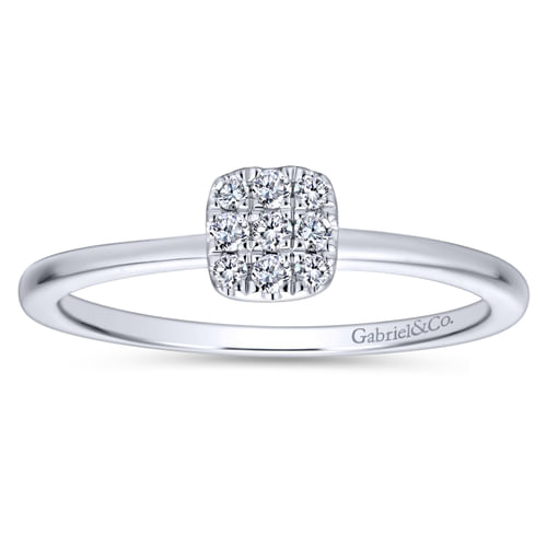 14K White Gold Diamond Fashion Ladies Ring
