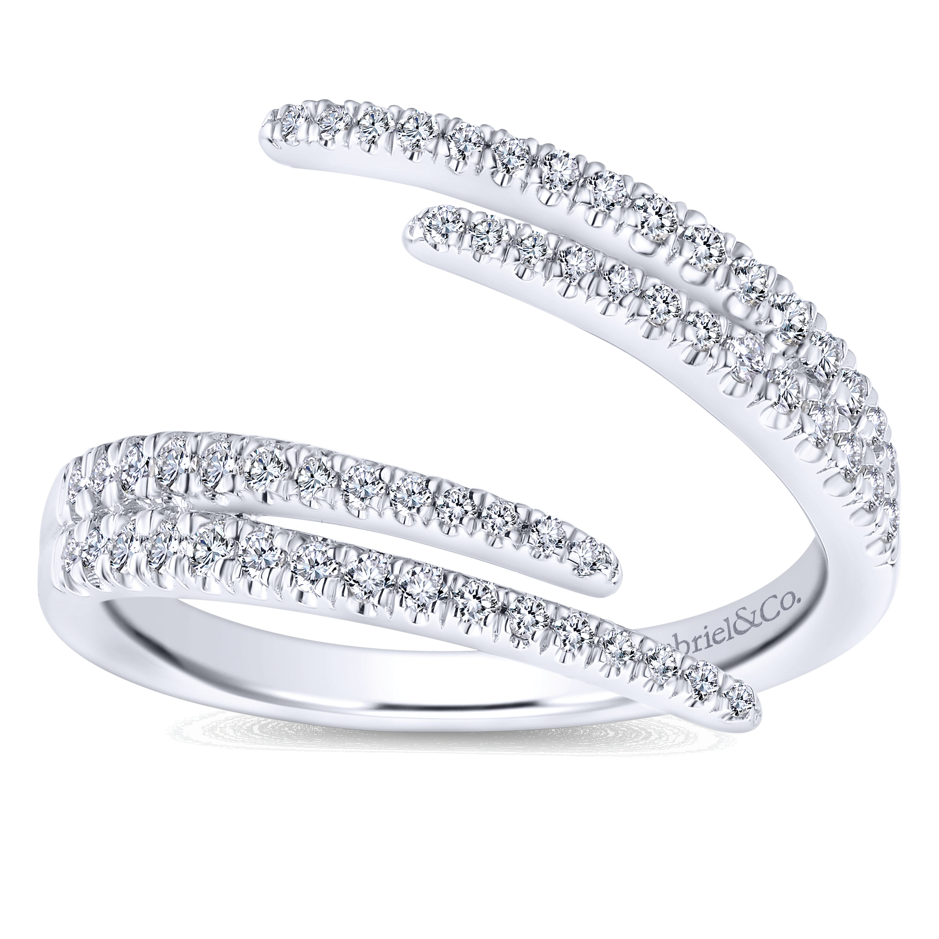 14K White Gold Diamond Fashion Ladies Ring