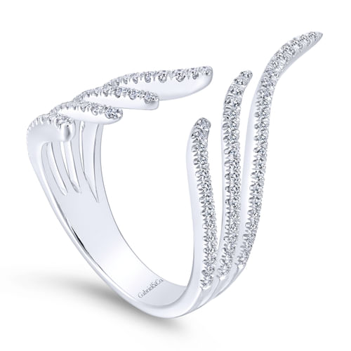 14K White Gold Diamond Fashion Ladies Ring