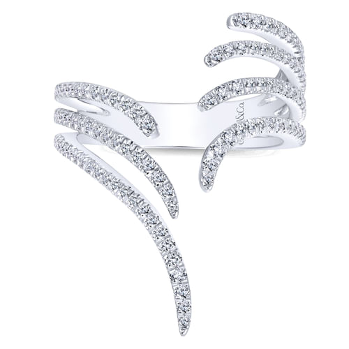 14K White Gold Diamond Fashion Ladies Ring