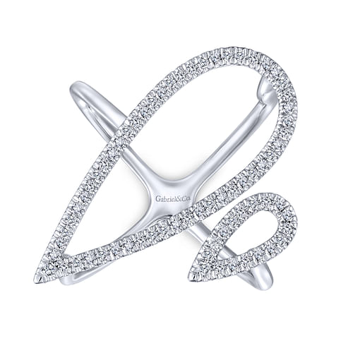 14K White Gold Diamond Fashion Ladies Ring