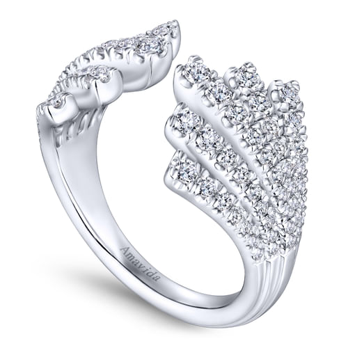 14K White Gold Diamond Fashion Ladies Ring