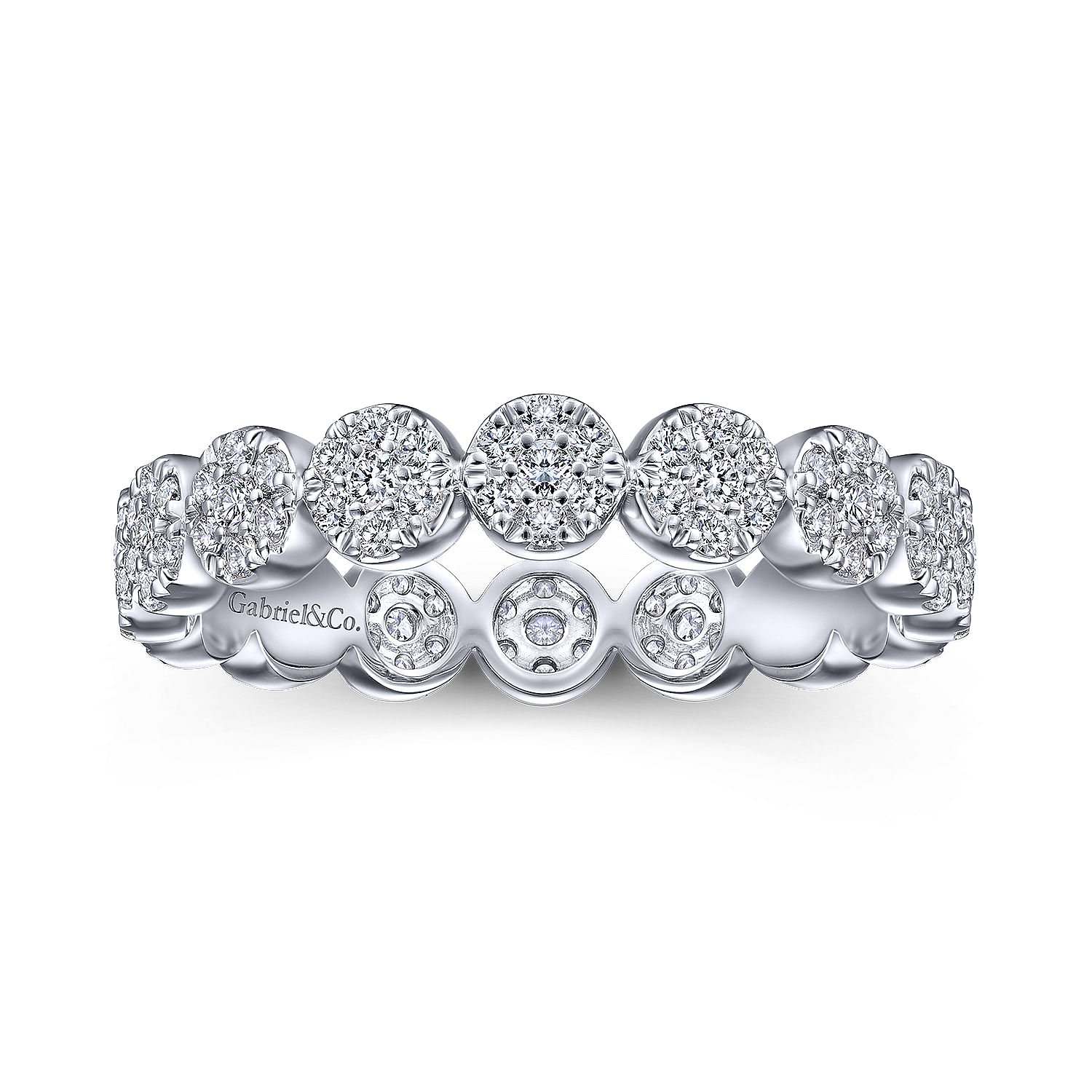 14K White Gold Diamond Fashion Ladies Ring