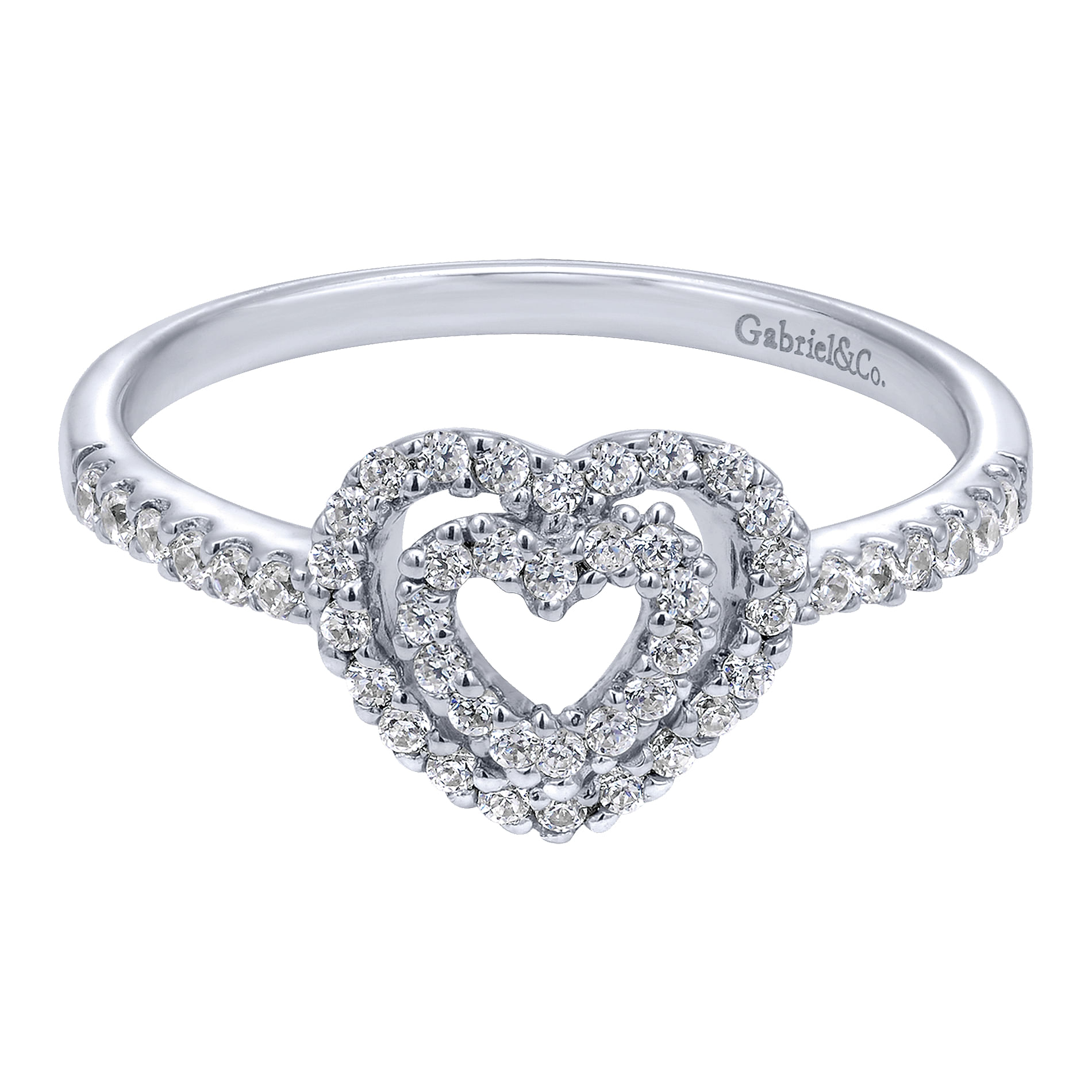 14K White Gold Diamond Fashion Ladies Ring