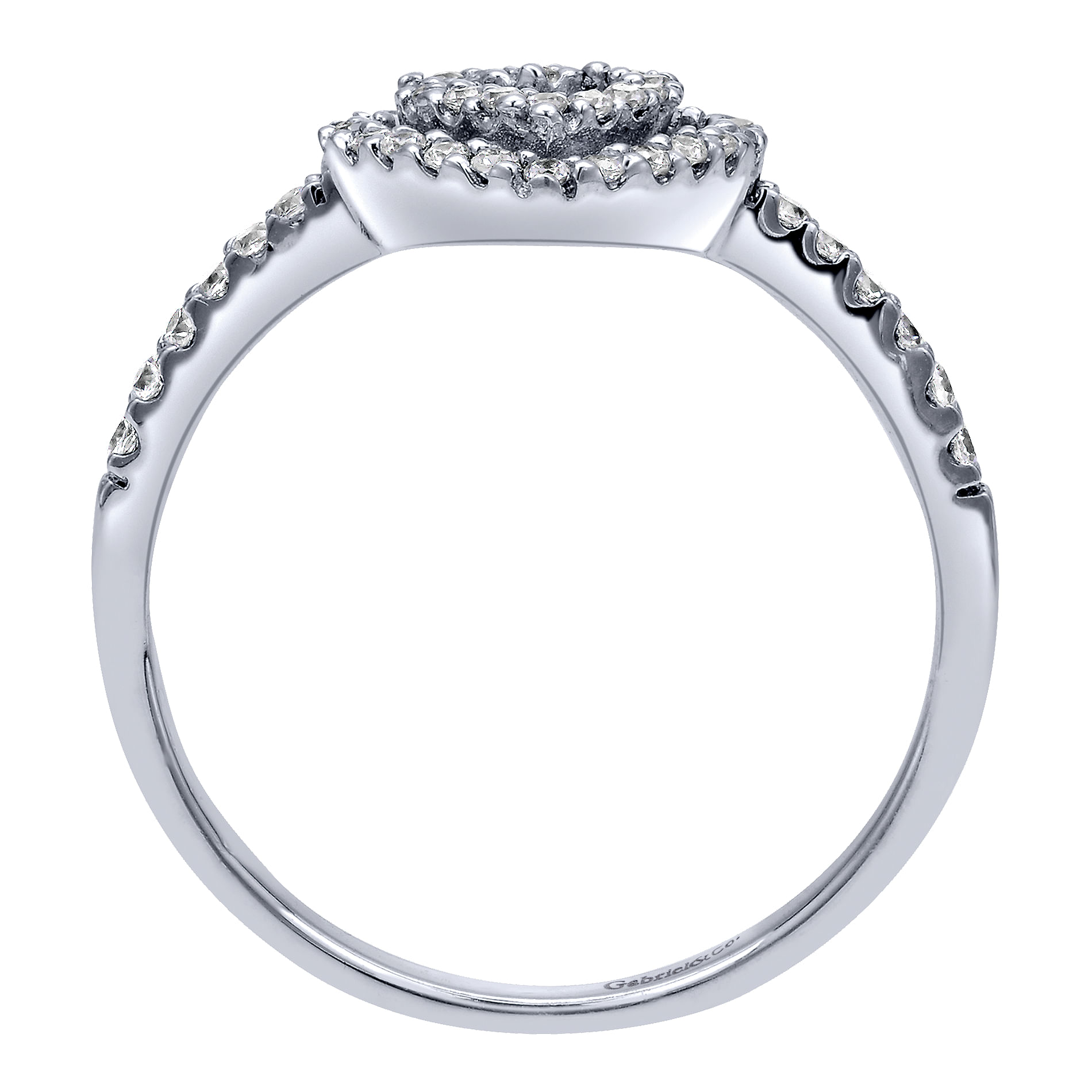 14K White Gold Diamond Fashion Ladies Ring